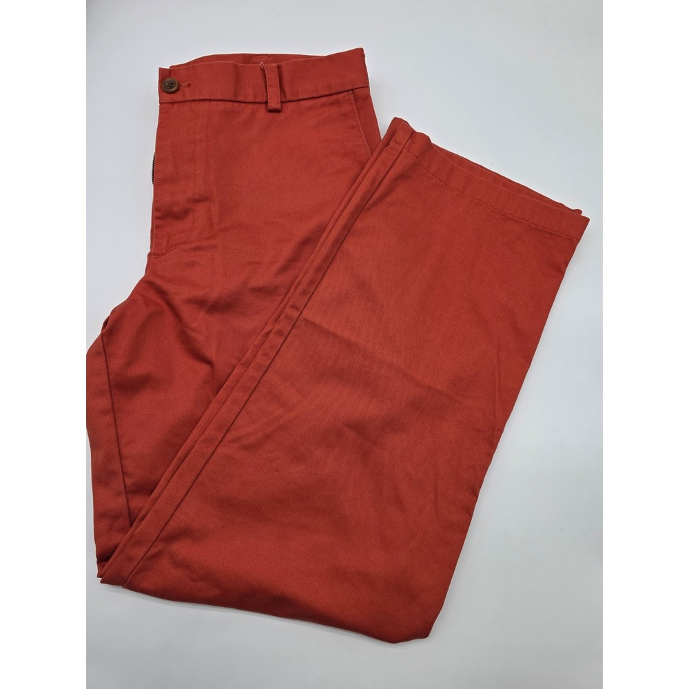Preppy American Chino Pants Mens 34x32 Orange Straight Leg Twill Business Casual
